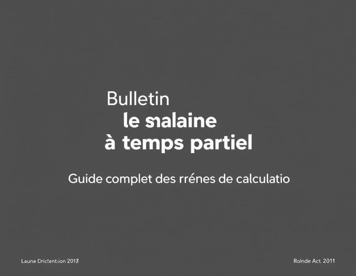 Bulletin de salaire à temps partiel : Guide complet des règles de calcul